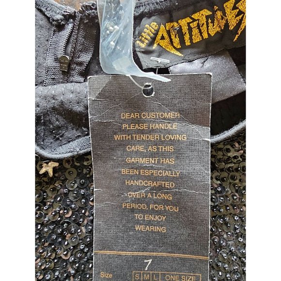 Little Attitudes by Debra Green Hand-Beaded Sequin A-Line Dress, Pageant SZ 7 - Picture 6 of 16